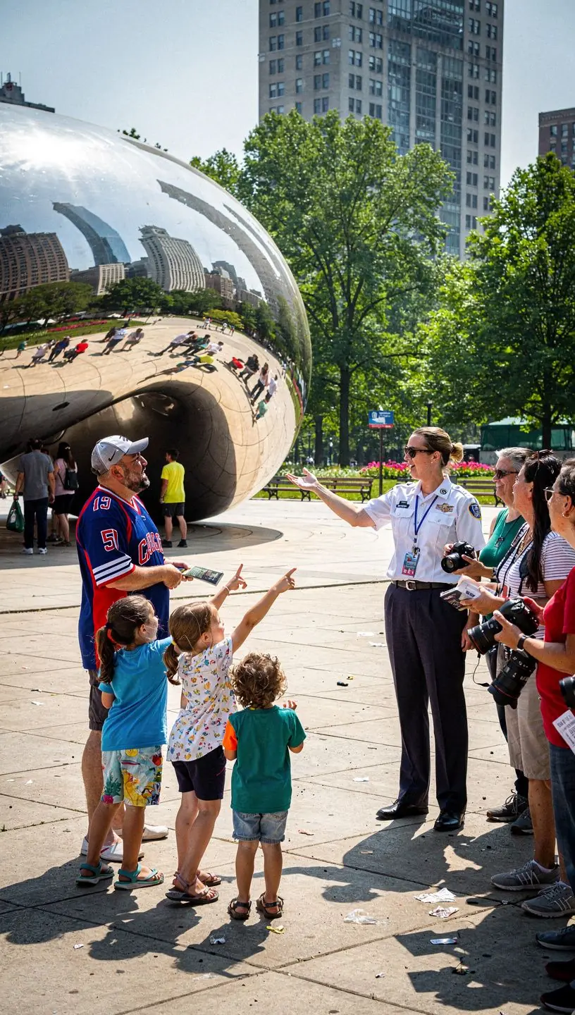 Rodzina odkrywająca atrakcje turystyczne w Waszyngtonie w pobliżu Białego Domu.